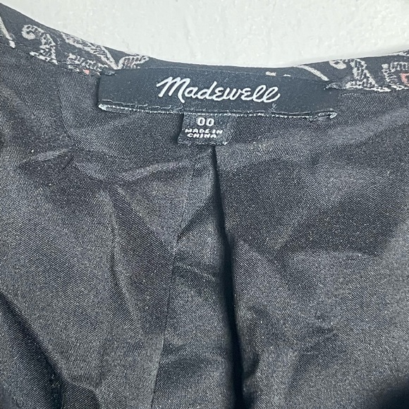 Madewell Lace Up Burnished Floral Mini Dress Black/Brown Size 00 - Picture 10 of 11